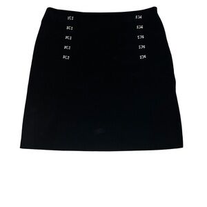 Nylon Dex Black Mini Skirt with Silver Accents size 10
